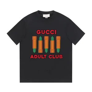 Super Clone Gucci Short-Sleeved T-Shirt Black Cotton Pure