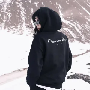 Luxury Dior Hoodie Red Double-Sided Fabric Relaxed Fit