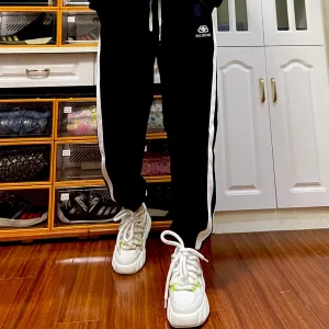 Luxury Balenciaga Sweatpants Black Double-Sided Fabric Winter