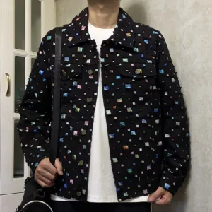 Reps Louis Vuitton Coat Red Denim Composite