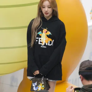 Super Clone Fendi Hoodie Red Double-Sided Fabric