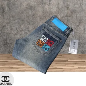 Luxury Loewe Jeans Red Cotton Denim Autumn Winter