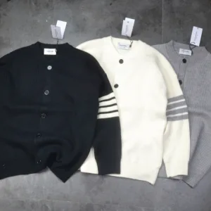 Reps Thom Browne Sweater Brown Wool Blend Jacquard Embroidery