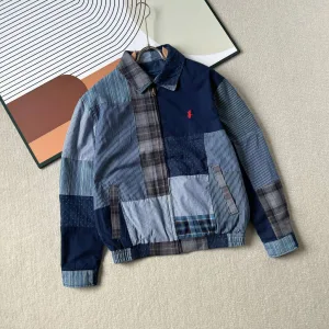 AAA Ralph Lauren Coat Red Denim Spring Summer Patch Side Stripes