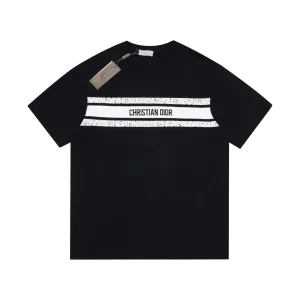 Super Clone AAA Dior Short-Sleeved T-Shirt Black Jacquard