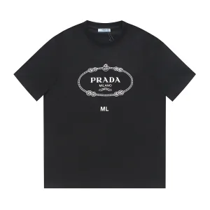 High Quality Designer Prada Short-Sleeved Shirts Red Cotton Combed