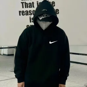 Reps Super Clone Nike Hoodies Black Cotton Fleece Winter