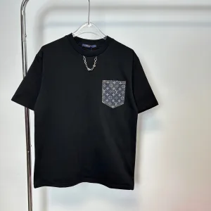 Luxury Louis Vuitton Short-Sleeved T-Shirt Ash Cotton Pure Simple Design