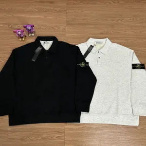 Designer Luxury Stone Island Shirts Ash Cotton Pure Fleece Exquisite Workmanship Street Style Patch