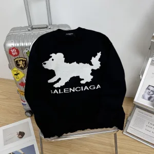 Designer AAA Balenciaga Hoodies Red Jacquard Easy To Match