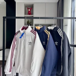 Luxury Adidas Cotton-Padded Coat Red Cotton Strict Quality Control Winter