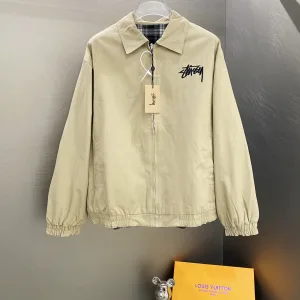 Luxury Reps Stussy Coat Red Relaxed Fit Embroidery Patch