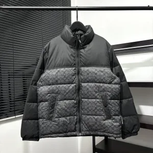Luxury Coach Outerwear Red Duck Down High-Quality Materials Winter Patch