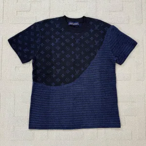 Designer Louis Vuitton Short Sleeves Blue Velvet