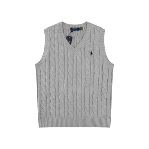 Reps Luxury Ralph Lauren Shirts Red Cotton Pure Xinjiang Cable Knit Easy To Match Embroidery